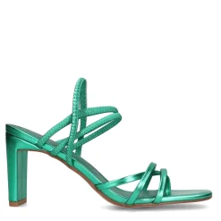 Groene Metallic Hak Sandalen Met Bandjes^Sacha Online
