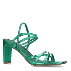 Groene Metallic Hak Sandalen Met Bandjes^Sacha Online