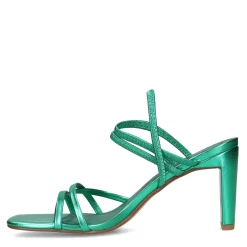 Groene Metallic Hak Sandalen Met Bandjes^Sacha Online