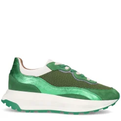 Groene Sneakers Met Metallic Details^Sacha Fashion