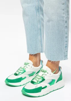 Groene Sneakers Met Metallic Details^Sacha New