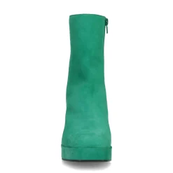 Groene Suede Enkellaarsjes Met Blokhak^Sacha Best Sale