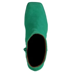 Groene Suede Enkellaarsjes Met Blokhak^Sacha Best Sale