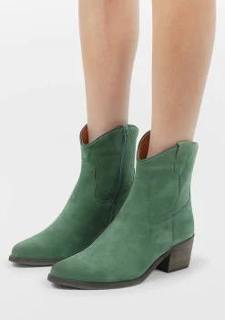 Groene Suede Lage Cowboylaarzen^Sacha Clearance