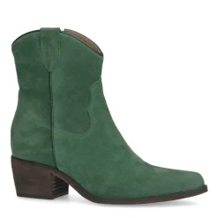 Groene Suede Lage Cowboylaarzen^Sacha Clearance