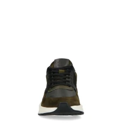 Groene Suede Sneakers Met Zwarte Details^Sacha New