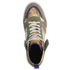 Halfhoge Groene Sneakers Met Metallic En Paarse Details^Sacha Store