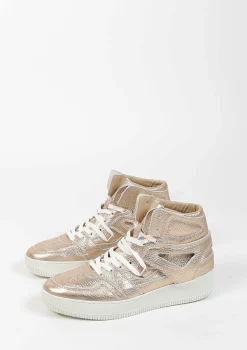 Hoge Gouden Leren Sneakers^Sacha Cheap