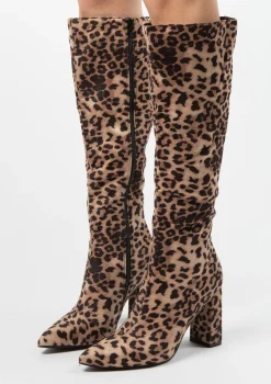Hoge Panterprint Laarzen Met Hak^Sacha New