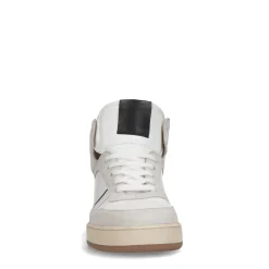 Hoge Witte Leren Sneakers Met Bruine Zool^Sacha Store