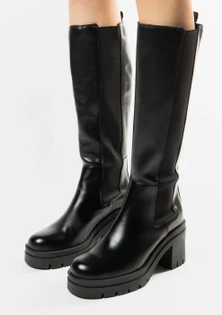 Hoge Zwarte Chelsea Boots Met Blokhak^Sacha Hot