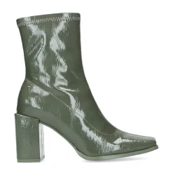 Khaki Enkellaarsjes Met Lak Look^Sacha Flash Sale