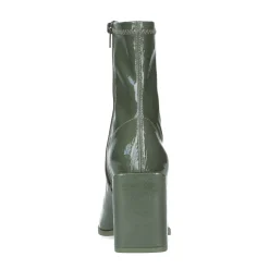 Khaki Enkellaarsjes Met Lak Look^Sacha Flash Sale