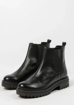 Korte Zwarte Leren Chelsea Boots^Sacha Shop