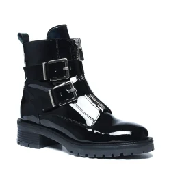 Lak Leren Biker Boots Met Gespen En Rits^Sacha Online