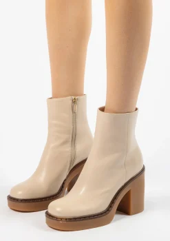 Latte Enkellaarsjes Met Blokhak^Sacha Flash Sale