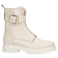 Latte Leren Biker Boots Met Gesp^Sacha Flash Sale
