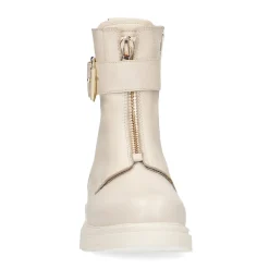 Latte Leren Biker Boots Met Gesp^Sacha Flash Sale