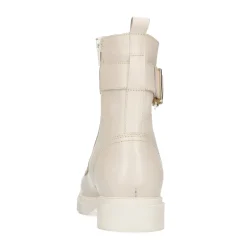 Latte Leren Biker Boots Met Gesp^Sacha Flash Sale