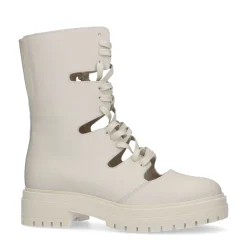 Latte Leren Cut Out Boots^Sacha New