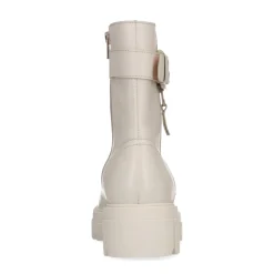 Latte Leren Enkellaarsjes Met Gesp^Sacha Store