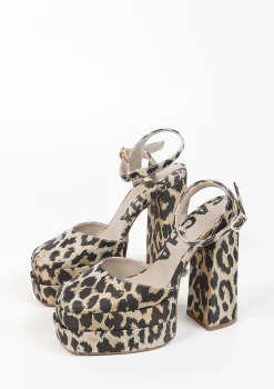 Leopard Gesloten Pumps Met Plateau Hak^Sacha Sale