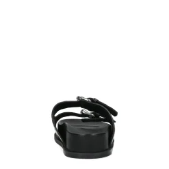 Leren Zwarte Slippers Met Sierstiksels^Sacha Shop