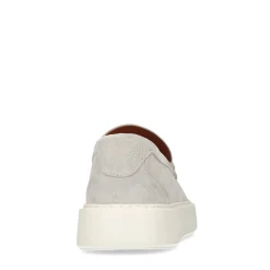 Lichtgrijze Suede Loafers Met Witte Zool^Sacha Hot