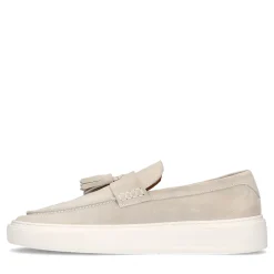 Lichtgrijze Suede Loafers Met Kwastjes^Sacha Best