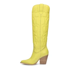 Limegroene Hoge Leren Cowboylaarzen^Sacha Cheap