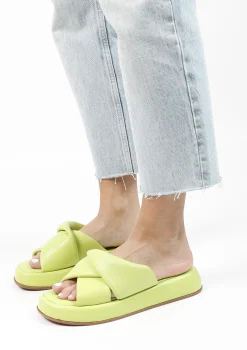 Limegroene Plateau Slippers^Sacha Sale