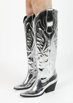 Limited Edition - Zilveren Metallic Cowboylaarzen^Sacha Cheap