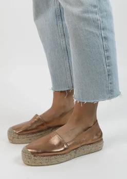 Metallic Bronskleurige Leren Espadrilles^Sacha Flash Sale