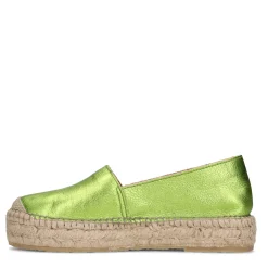 Metallic Groene Leren Espadrilles^Sacha Best Sale