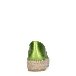 Metallic Groene Leren Espadrilles^Sacha Best Sale