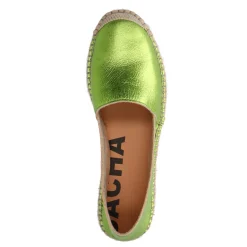 Metallic Groene Leren Espadrilles^Sacha Best Sale