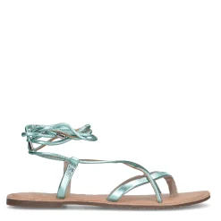 Mintgroene Metallic Leren Sandalen^Sacha Clearance