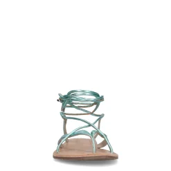 Mintgroene Metallic Leren Sandalen^Sacha Clearance