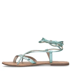 Mintgroene Metallic Leren Sandalen^Sacha Clearance