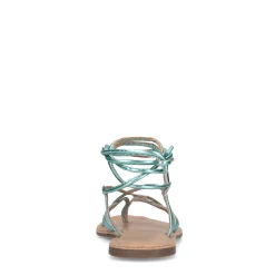 Mintgroene Metallic Leren Sandalen^Sacha Clearance