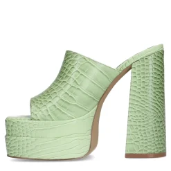 Mintgroene Muiltjes Met Plateau Hak^Sacha Sale