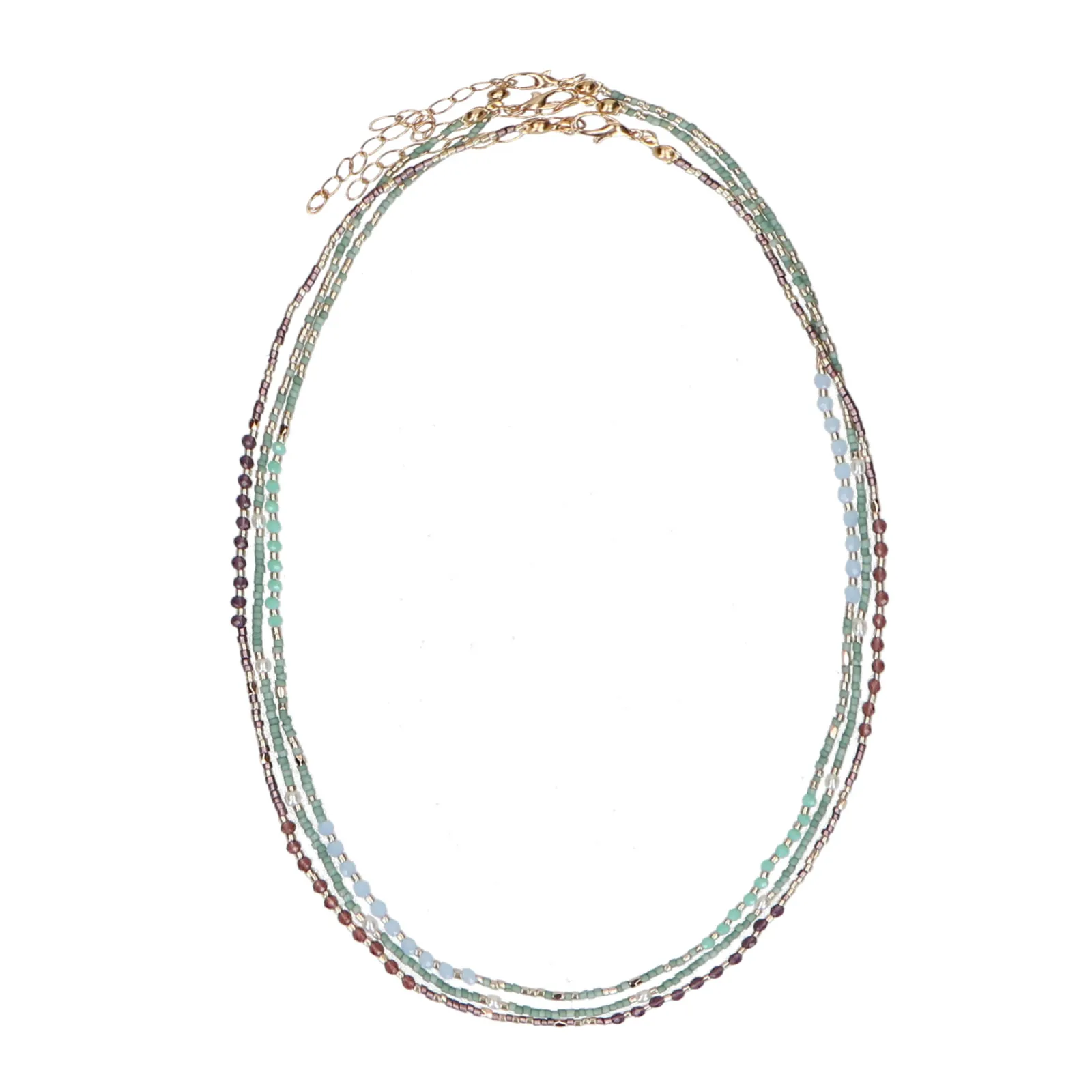 Multicolor Triple Kralen Ketting^Sacha Store