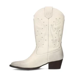 Off White Cowboy Enkellaarsjes Met Studs^Sacha New