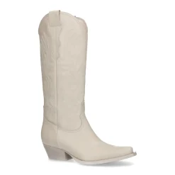 Off White Leren Cowboylaarzen Met Stiksels^Sacha Cheap