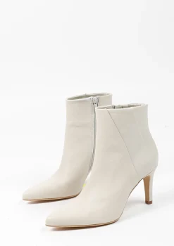 Off White Leren Enkellaarsjes Met Hak^Sacha Best Sale