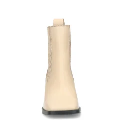 Off White Leren Enkellaarsjes Met Blokhak^Sacha Online