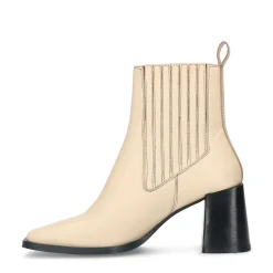 Off White Leren Enkellaarsjes Met Blokhak^Sacha Online