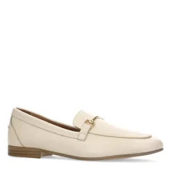 Off White Leren Loafers Met Goudkleurige Gesp^Sacha Discount