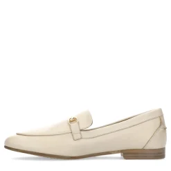 Off White Leren Loafers Met Goudkleurige Gesp^Sacha Discount