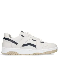 Off White Leren Sneakers Met Zwarte Details^Sacha Fashion